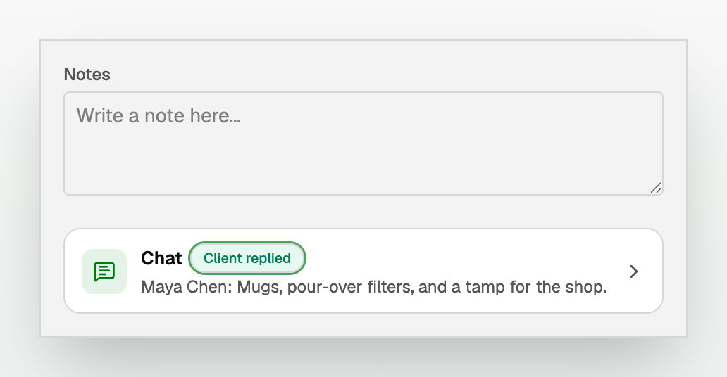 Chat under Notes