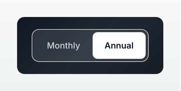 Monthly and Annual billing frequency control, Annual selected