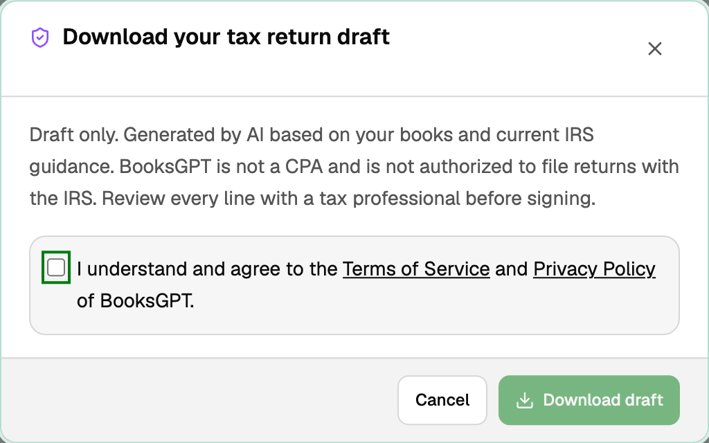 The download consent