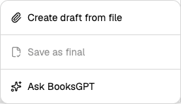 Phone More invoice actions with Create draft from file