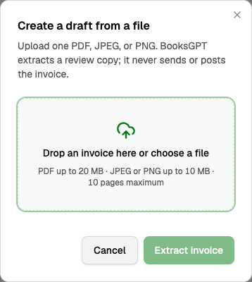 Phone Create a draft from a file dialog