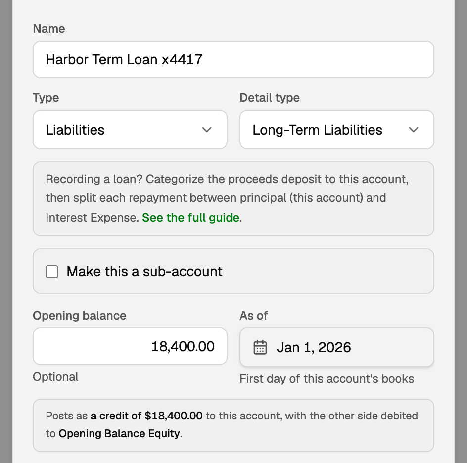 Opening balance and As of, posting against Opening Balance Equity