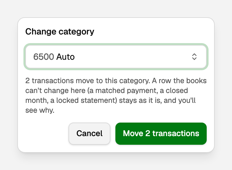 Auto chosen, then Move 2 transactions